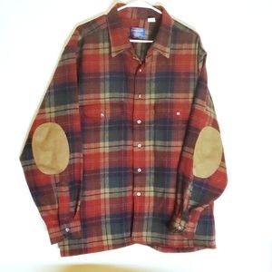 Pendleton Elbow Patch Wool Long Sleeve Shirt